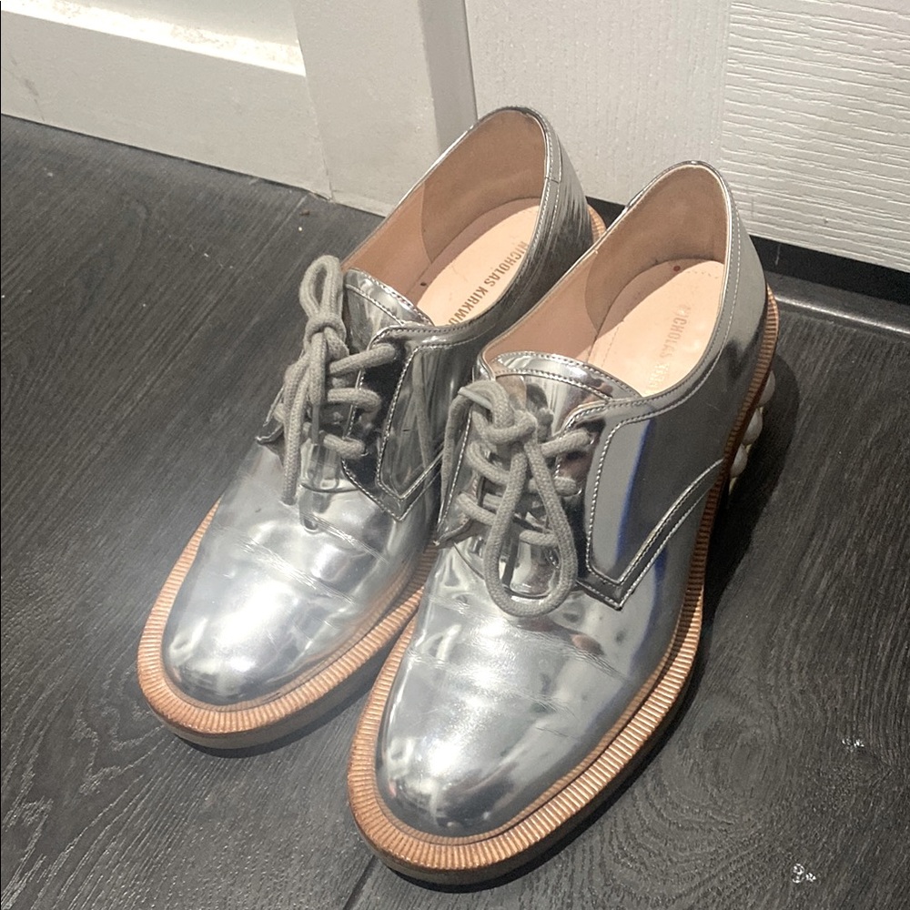 Nicholas Kirkwood Silver Oxford Women's Shoes